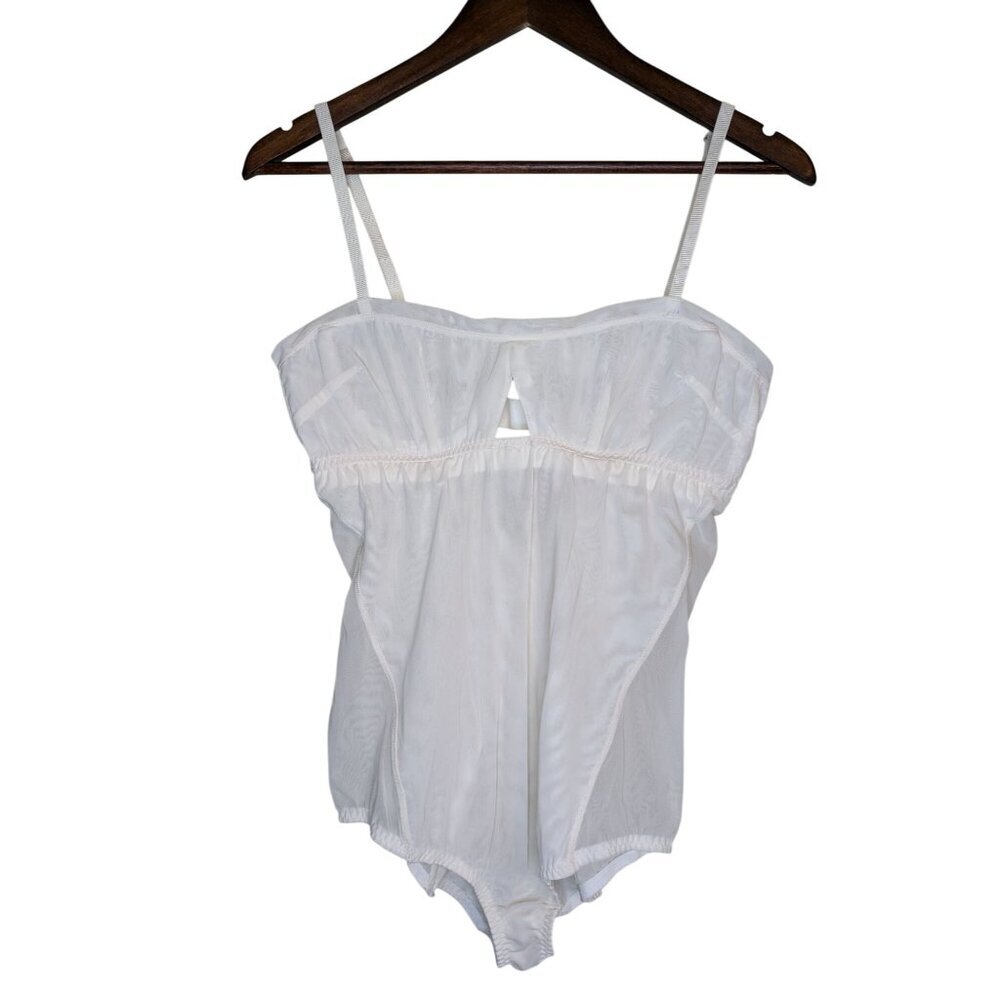 Free People We Are HAH Under the Wire Bodysuit Large Ivory Bridal Feminine
